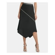 DKNY Womens Black Midi Trapeze Skirt Size: XS